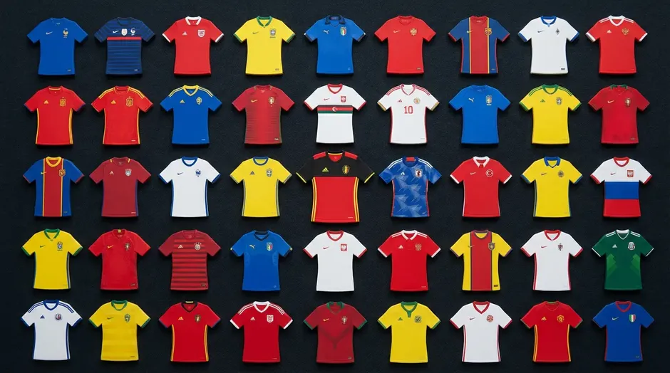 Drapeaux des 48 équipes qualifiées pour la Coupe du Monde 2026 aux États-Unis, Mexique et Canada